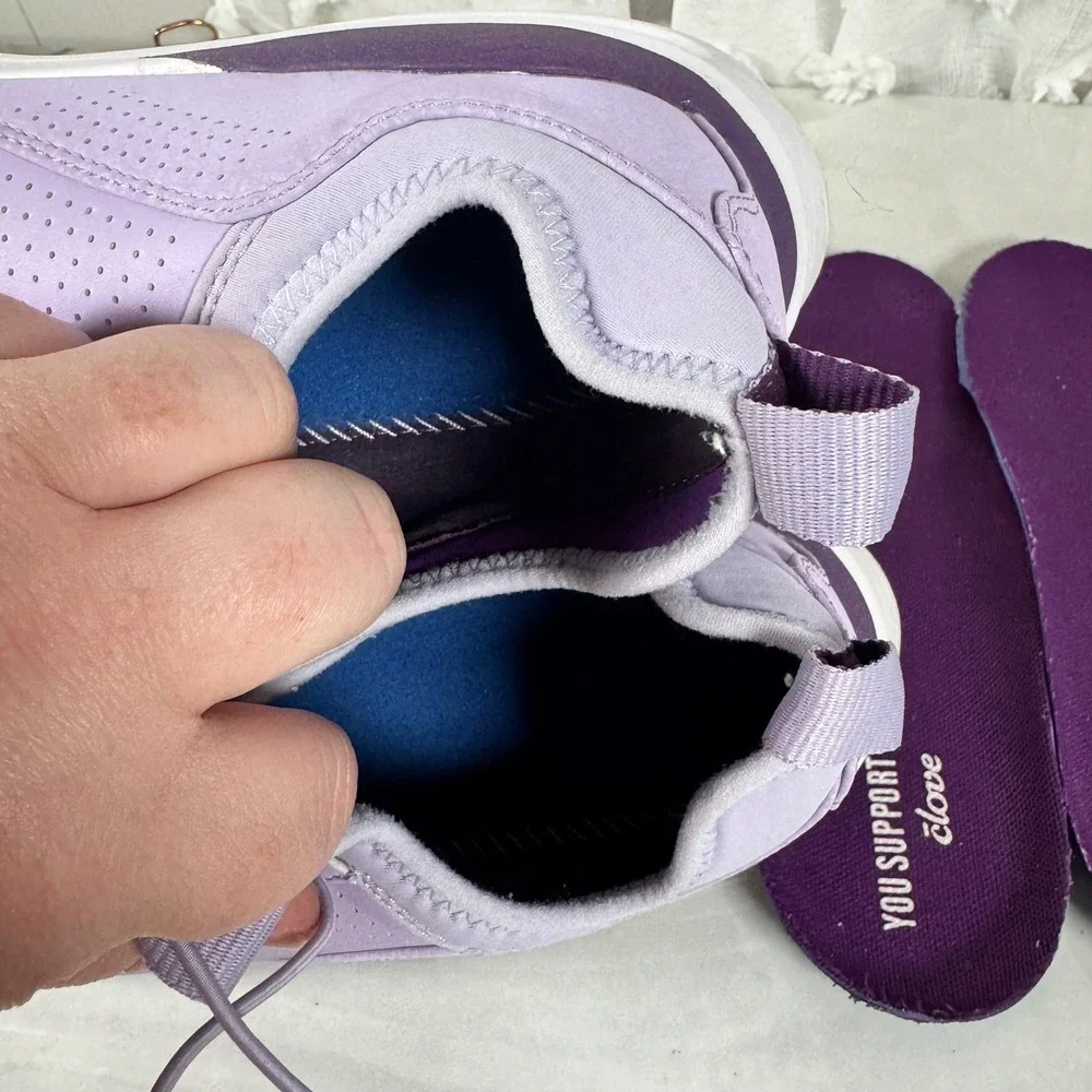 Clove Lilac Sneakers Comfort Shoes Bungee Laces Pull On Nursing Healthcare 8‎